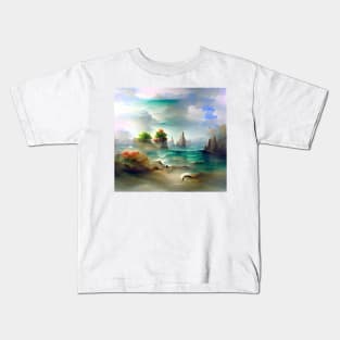 Autumn Beach Landscape Kids T-Shirt